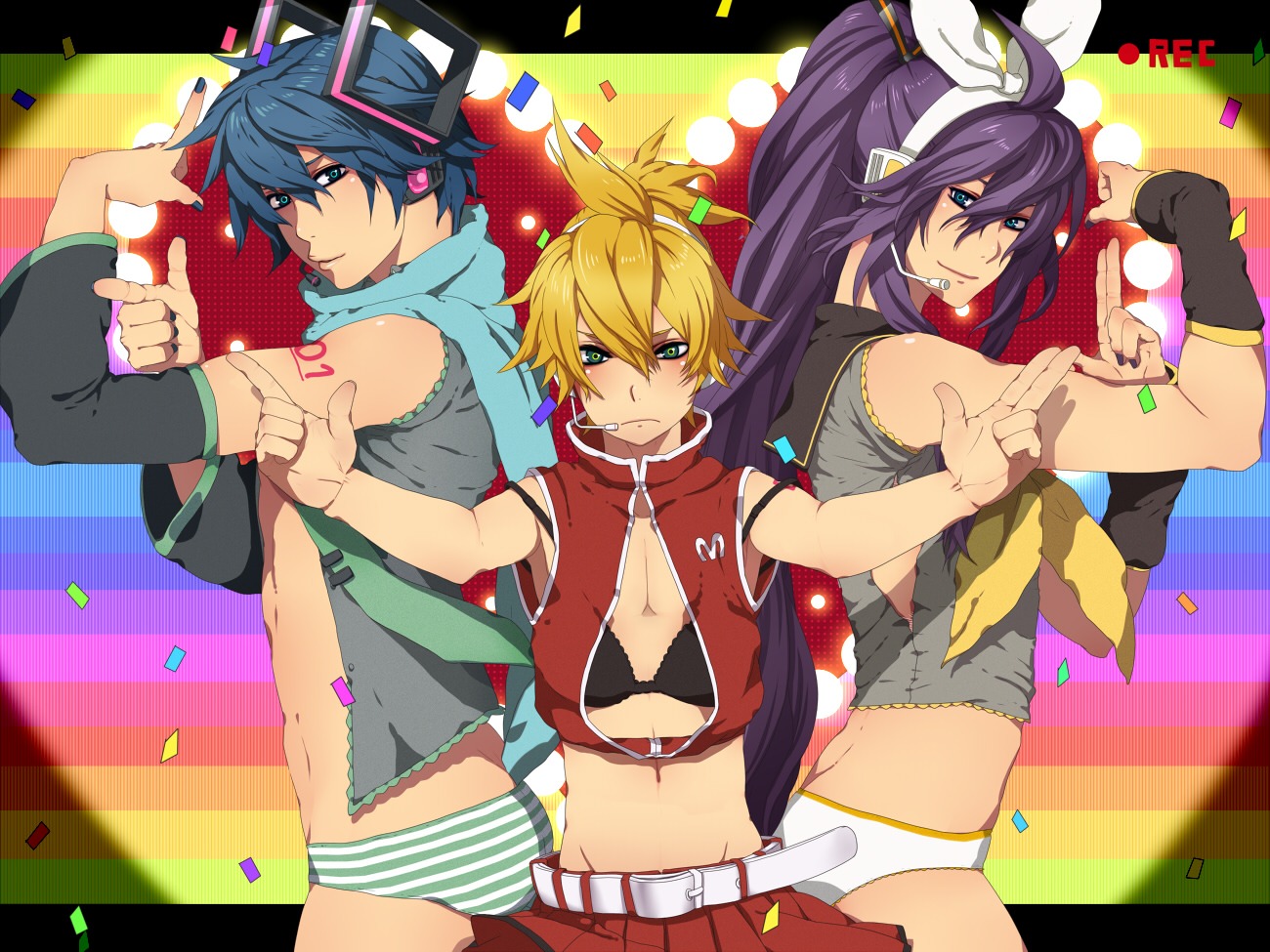 Nayu Vocaloid Kagamine Len Kaito Kamui Gakupo Cosplay Crossdress Male